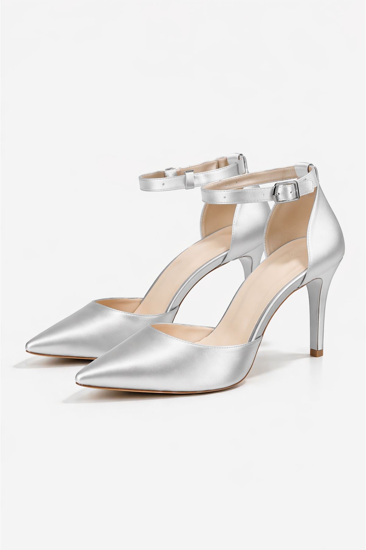 Kadın Çok Amaçlı Stiletto Topuklu Ayakkabı Sök Tak Papyon Kurdela İncili 5 Model 8 cm Sivri Burun