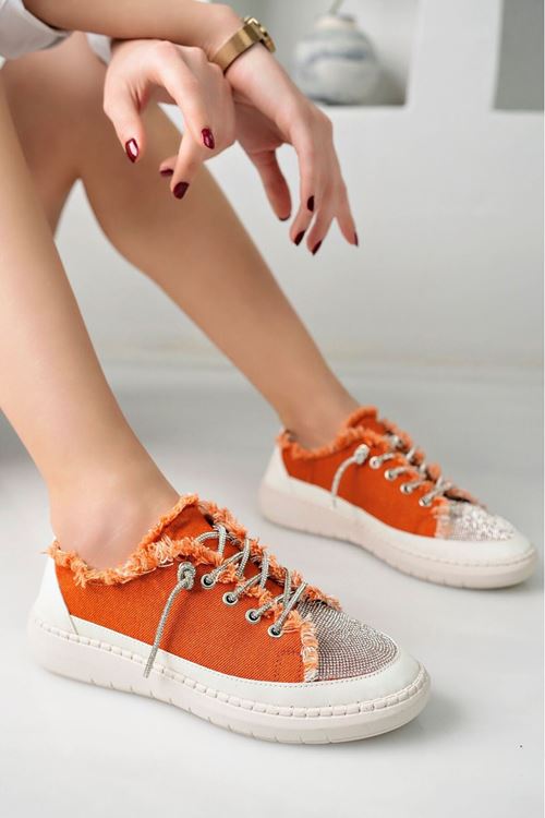 NEVA Taşlı Düz Taban Kadın Kot Sneakers