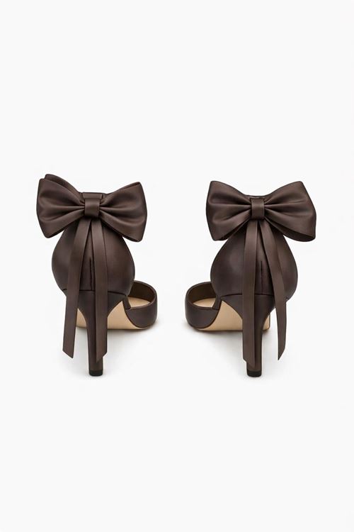 Fiyonklu Bilekten Bantlı İnce Topuklu Stiletto Kadın Ayakkabı