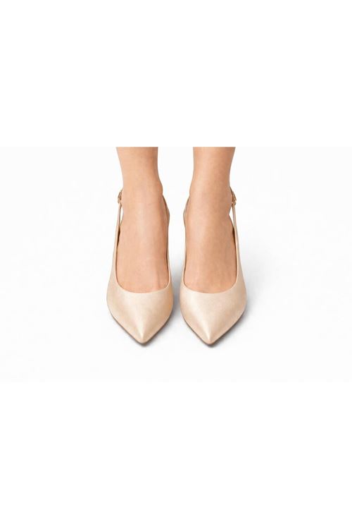 Kadın Saten Slingback Stiletto Topuklu Ayakkabı