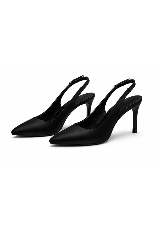 Kadın Saten Slingback Stiletto Topuklu Ayakkabı