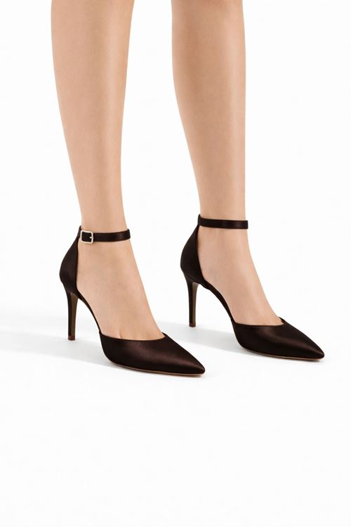 Kadın Bilekten Tokalı Sivri Burun İnce Topuk Abiye Stiletto Ayakkabı