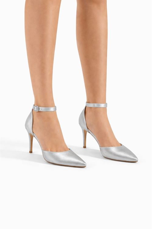 Kadın Bilekten Tokalı Sivri Burun İnce Topuk Abiye Stiletto Ayakkabı