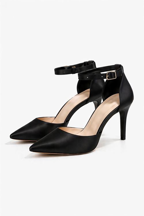 Kadın Çok Amaçlı Stiletto Topuklu Ayakkabı Sök Tak Papyon Kurdela İncili 5 Model 8 cm Sivri Burun