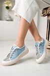 NEVA Taşlı Düz Taban Kadın Kot Sneakers