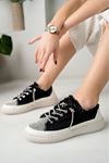 NEVA Taşlı Düz Taban Kadın Kot Sneakers