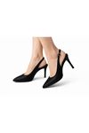 Kadın Saten Slingback Stiletto Topuklu Ayakkabı