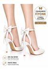 Kadın Arkası Açık Fiyonklu Stiletto Çıkarılabilir Fiyonk Detaylı İnce Topuklu Abiye Ayakkabı